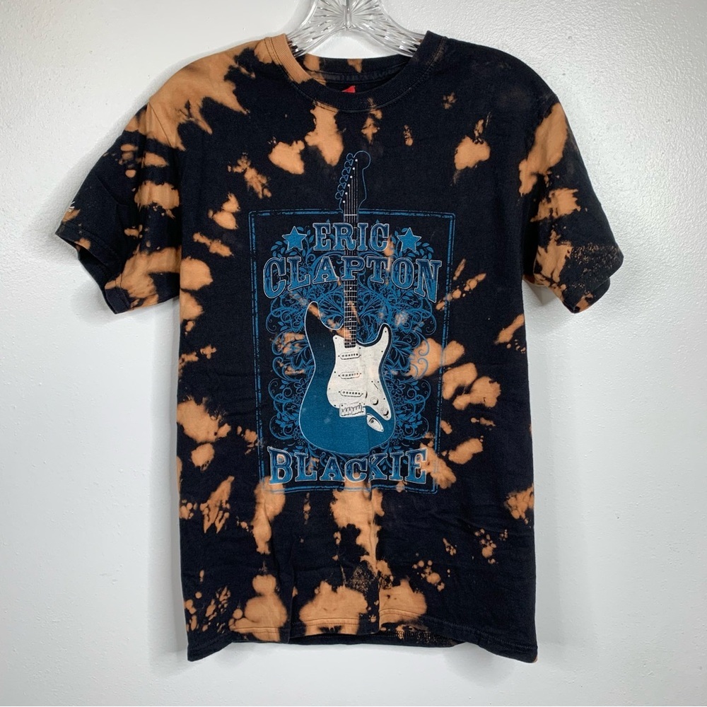 Eric Clapton Blackie Tour Band Tee Bleach Tie Dye Graphic T Shirt Small